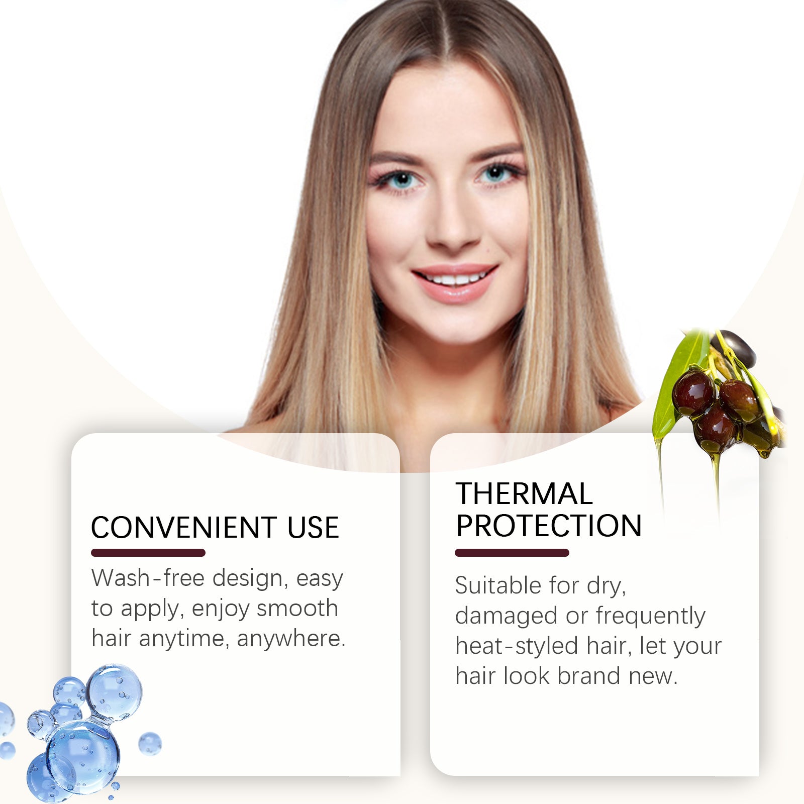 Heat Protection Free Shampoo Mask for Smooth Hair Repair