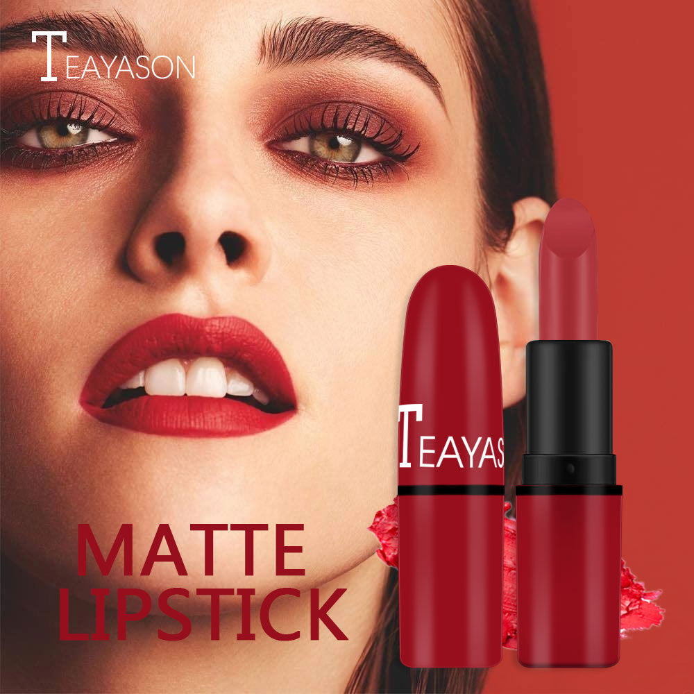 Matte Lipstick Plum Nude Red Long Lasting Color