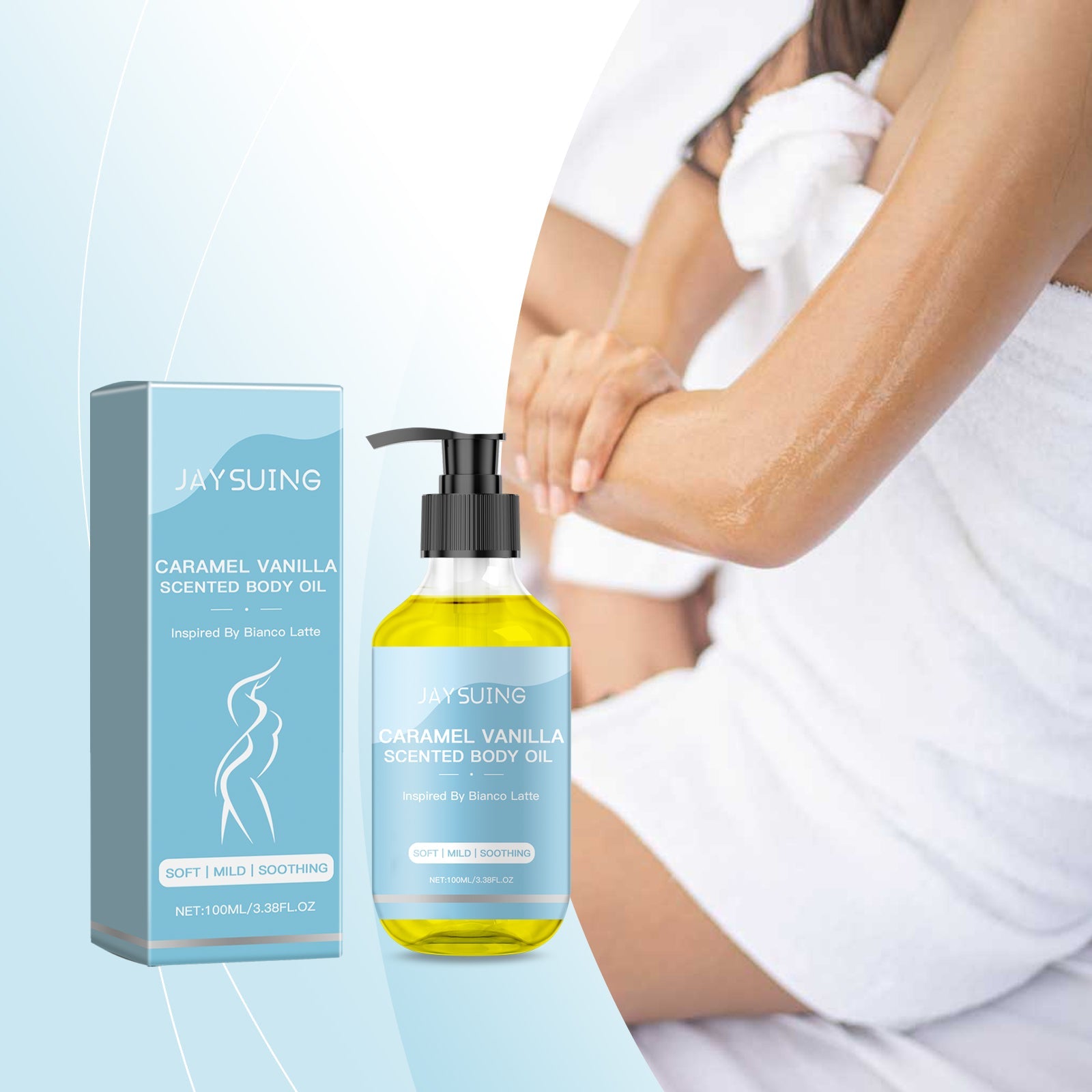 Caramel Vanilla Body Oil Moisturizing Skin Massage Care