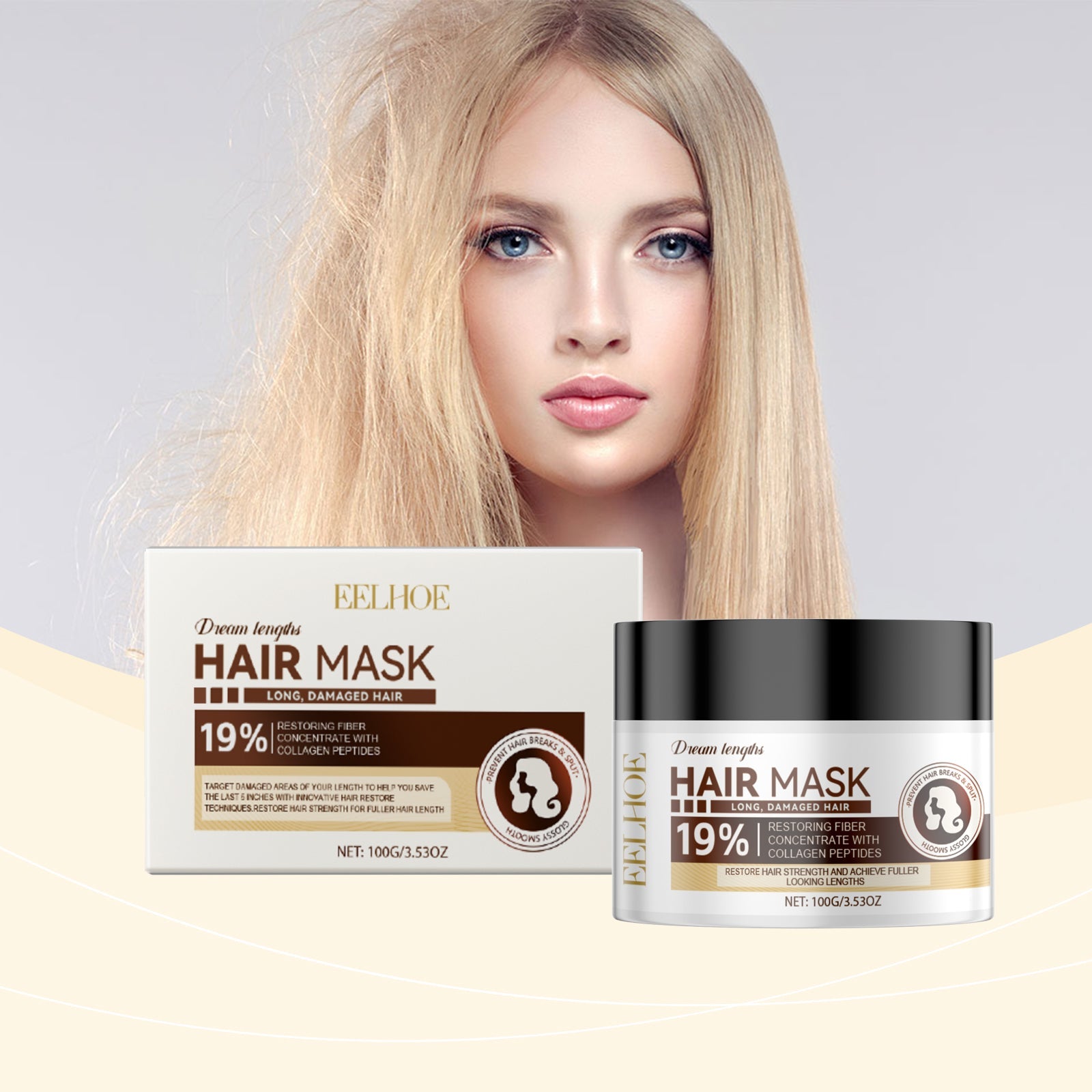 Heat Protection Free Shampoo Mask for Smooth Hair Repair