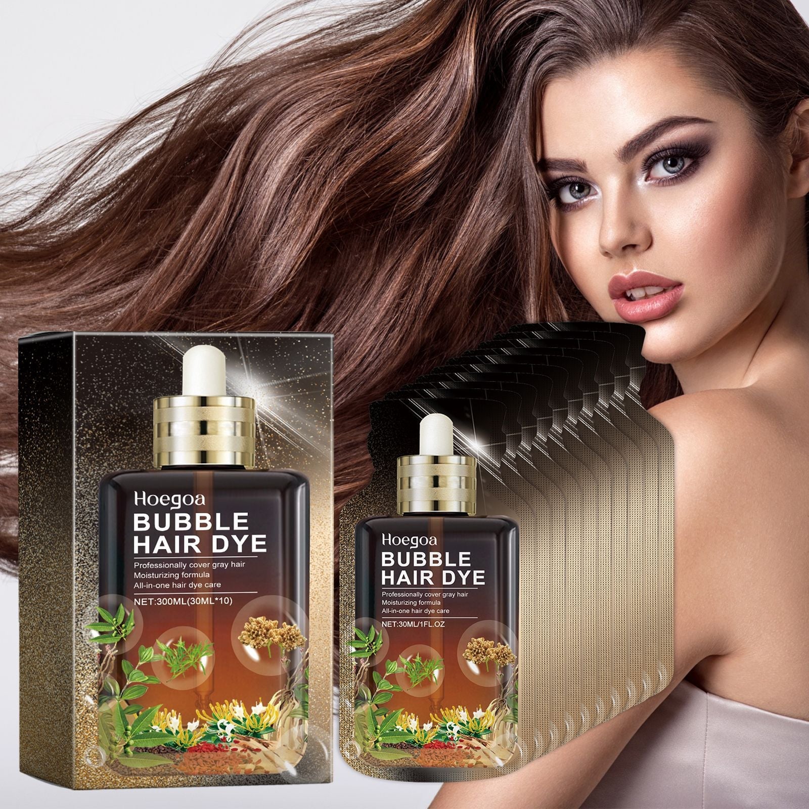 Bubble Hair Dye Shampoo Black Hair Color Treatment