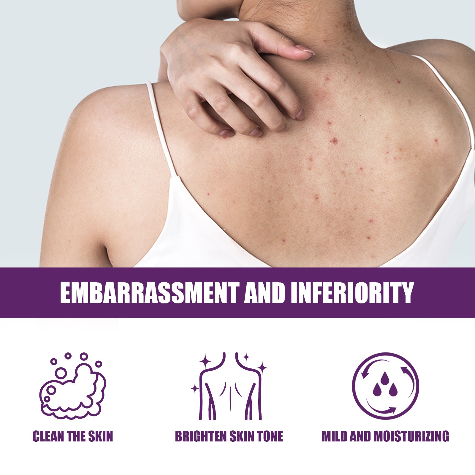Back Acne Cleansing Body Gel Clay Scrub Care