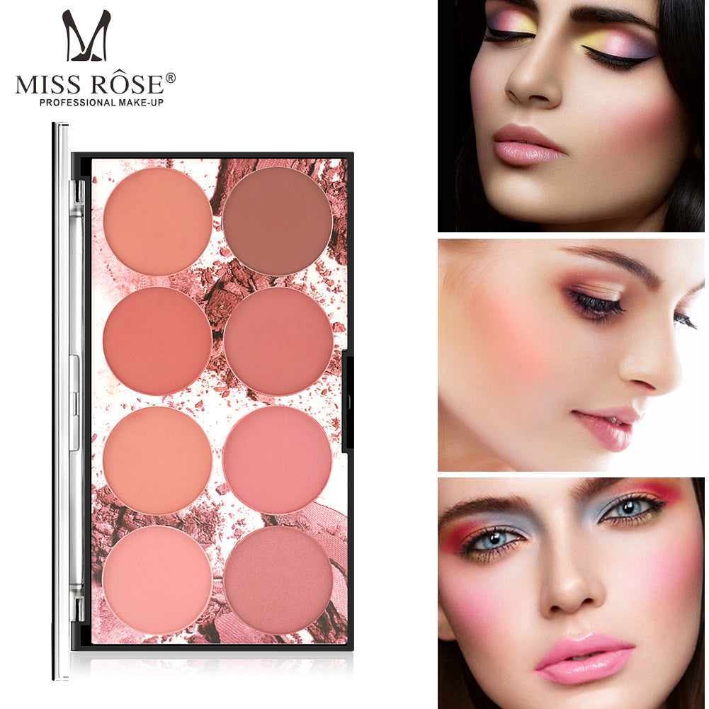 Miss Rose 8 Color Matte Blush Palette Long Lasting