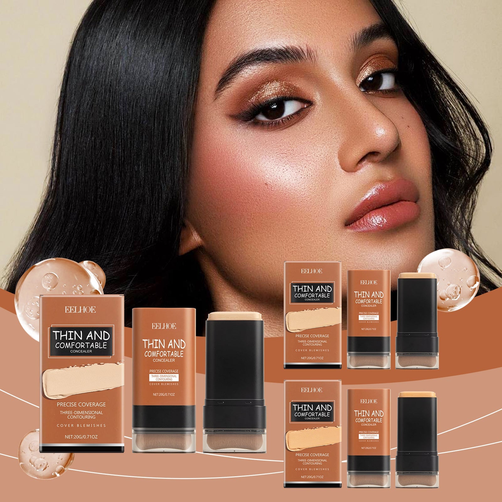 Light Transparent Concealer Foundation Stick Natural Finish Makeup