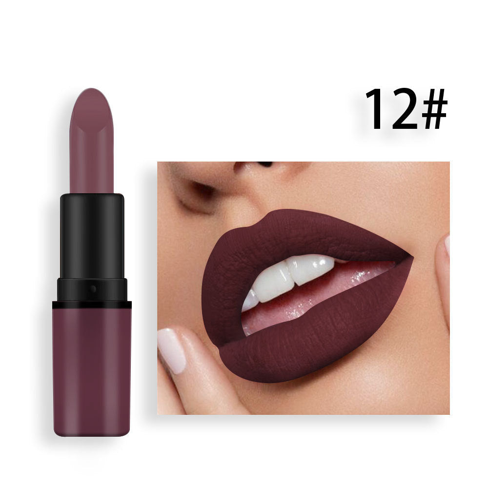 Matte Lipstick Plum Nude Red Long Lasting Color