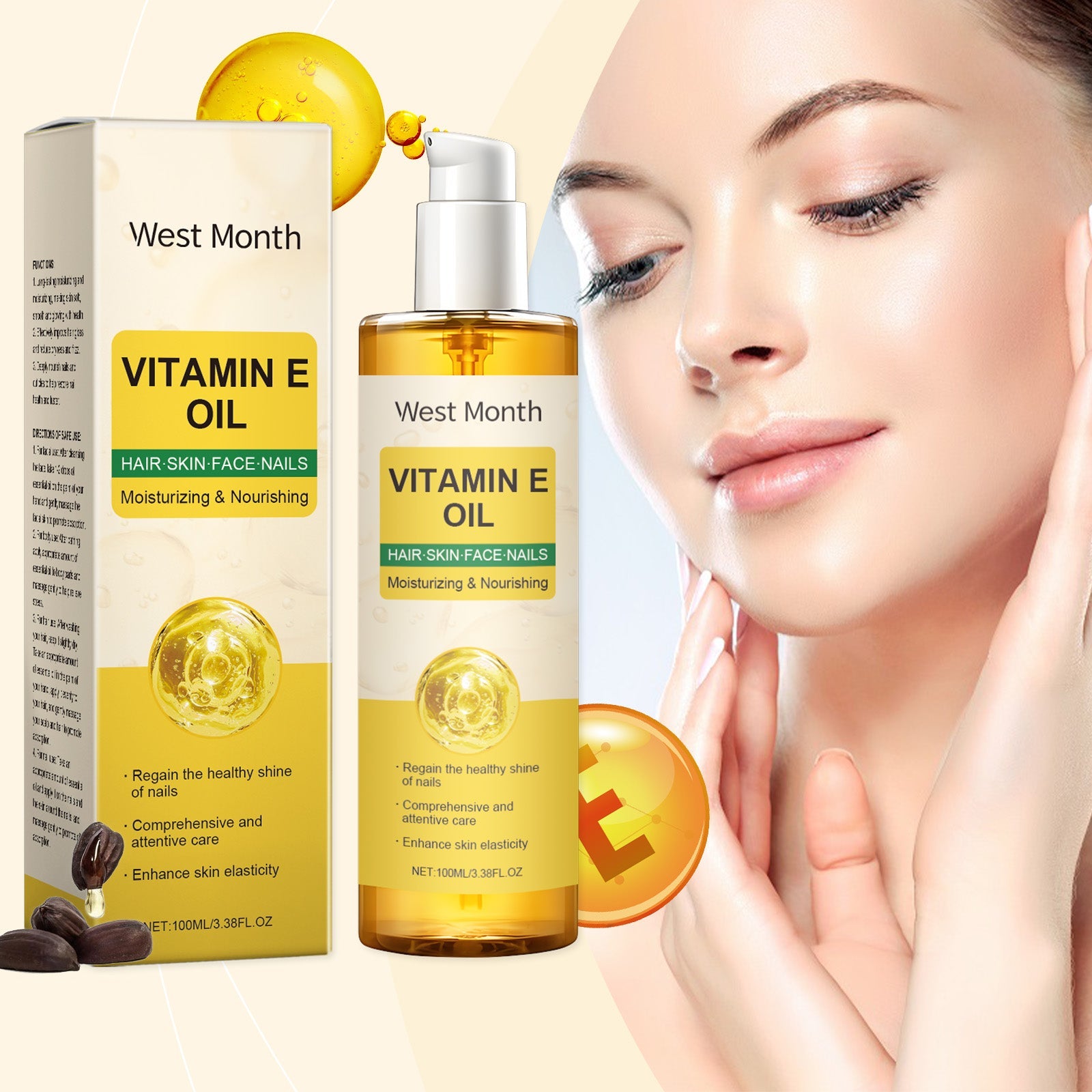 Vitamin E Body Oil Nourishing Skin Hair Nails Care