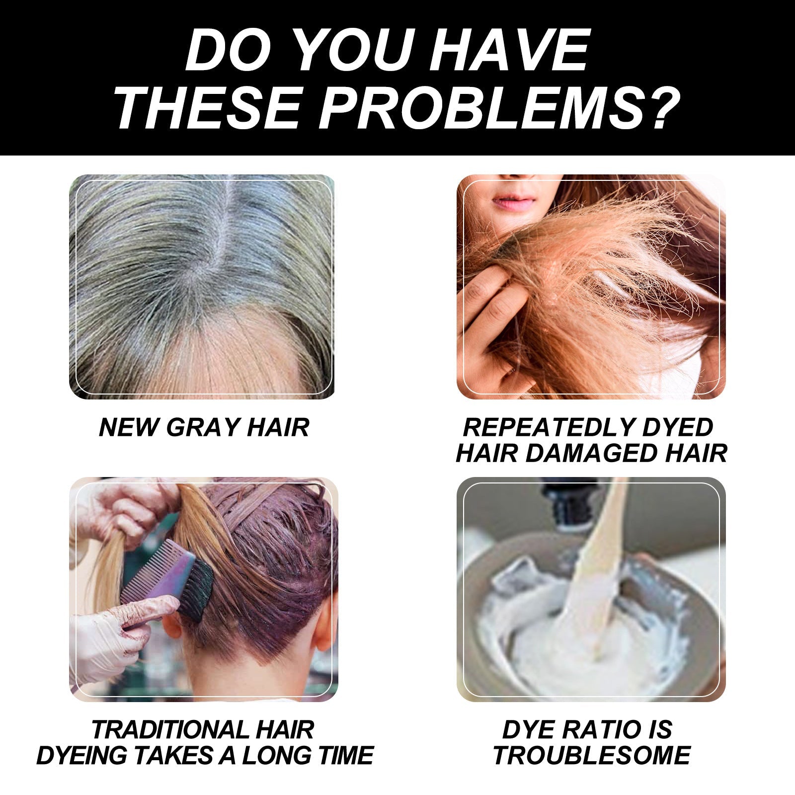 Bubble Hair Dye Shampoo Black Hair Color Treatment