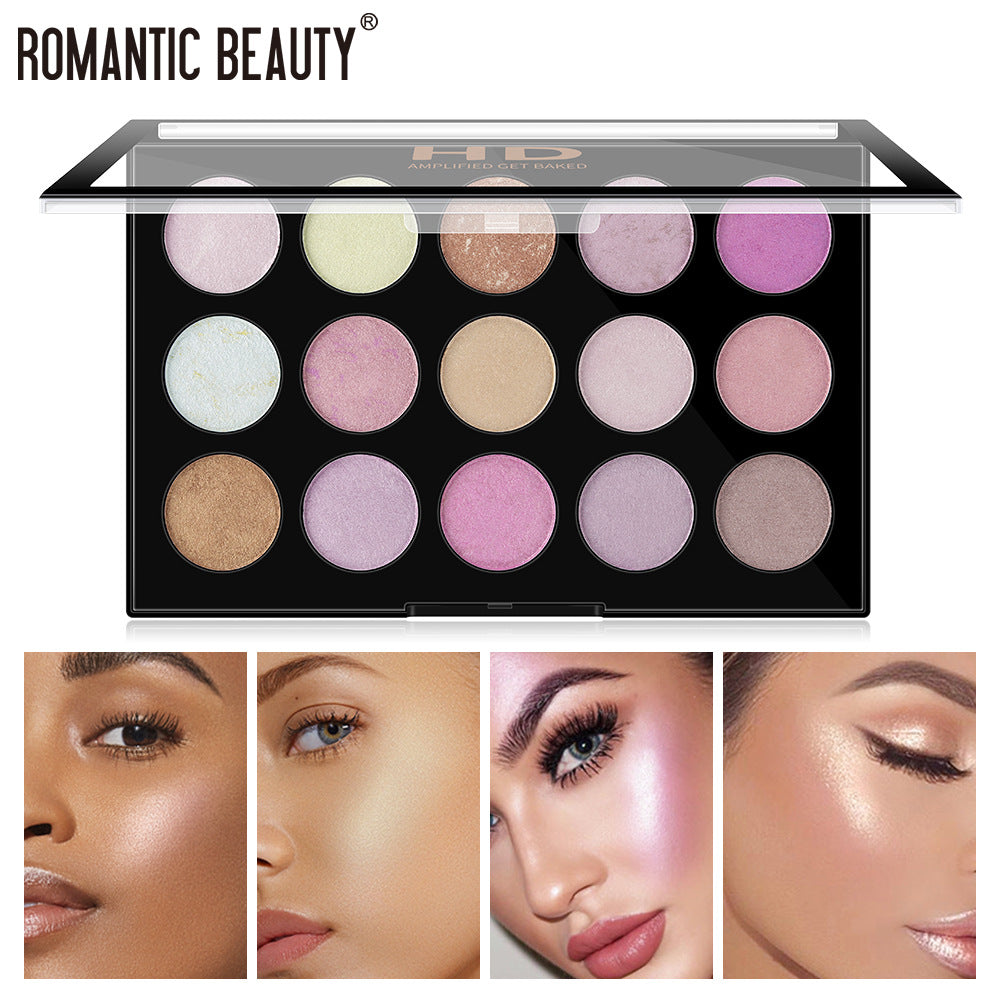 15 Color Pearl Highlighter Eyeshadow Makeup Palette Set