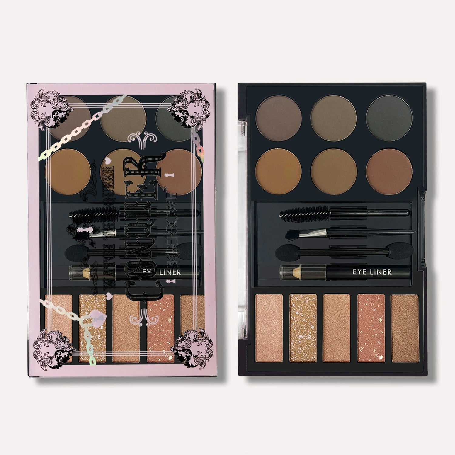 Eyeshadow Eyebrow Powder Cream Makeup Palette with Tools