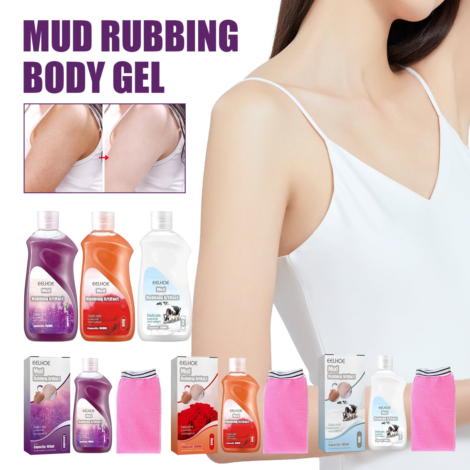 Back Acne Cleansing Body Gel Clay Scrub Care