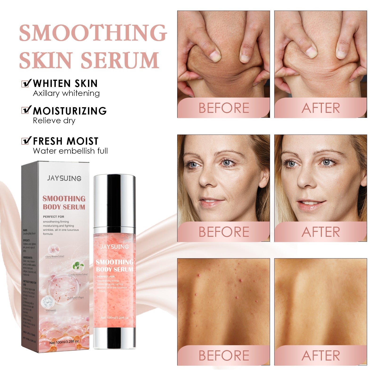 Smoothing Body Serum Hydrating Repairing Dry Skin Care