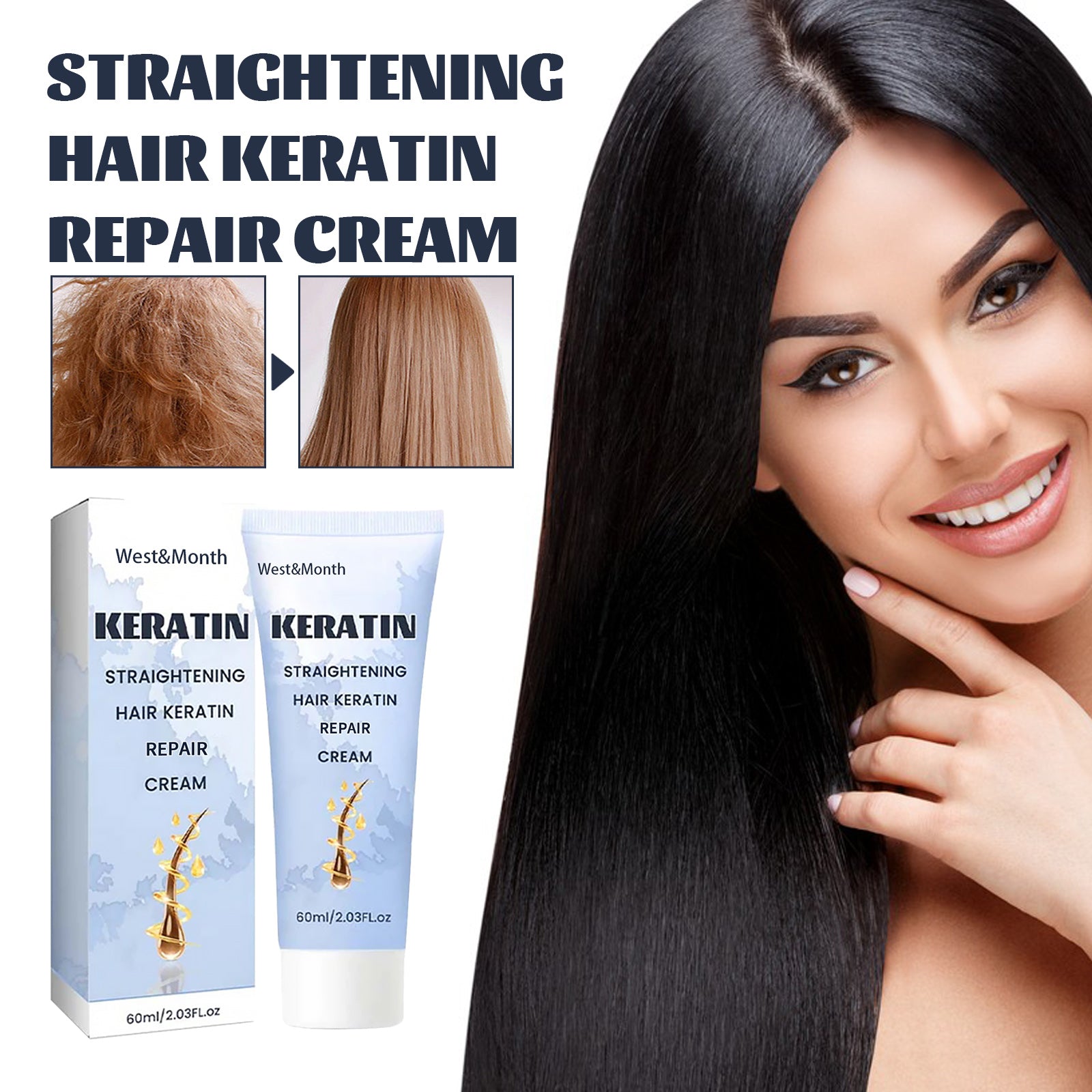Keratin Hair Straightening Repair Cream Silky Treatment Mask