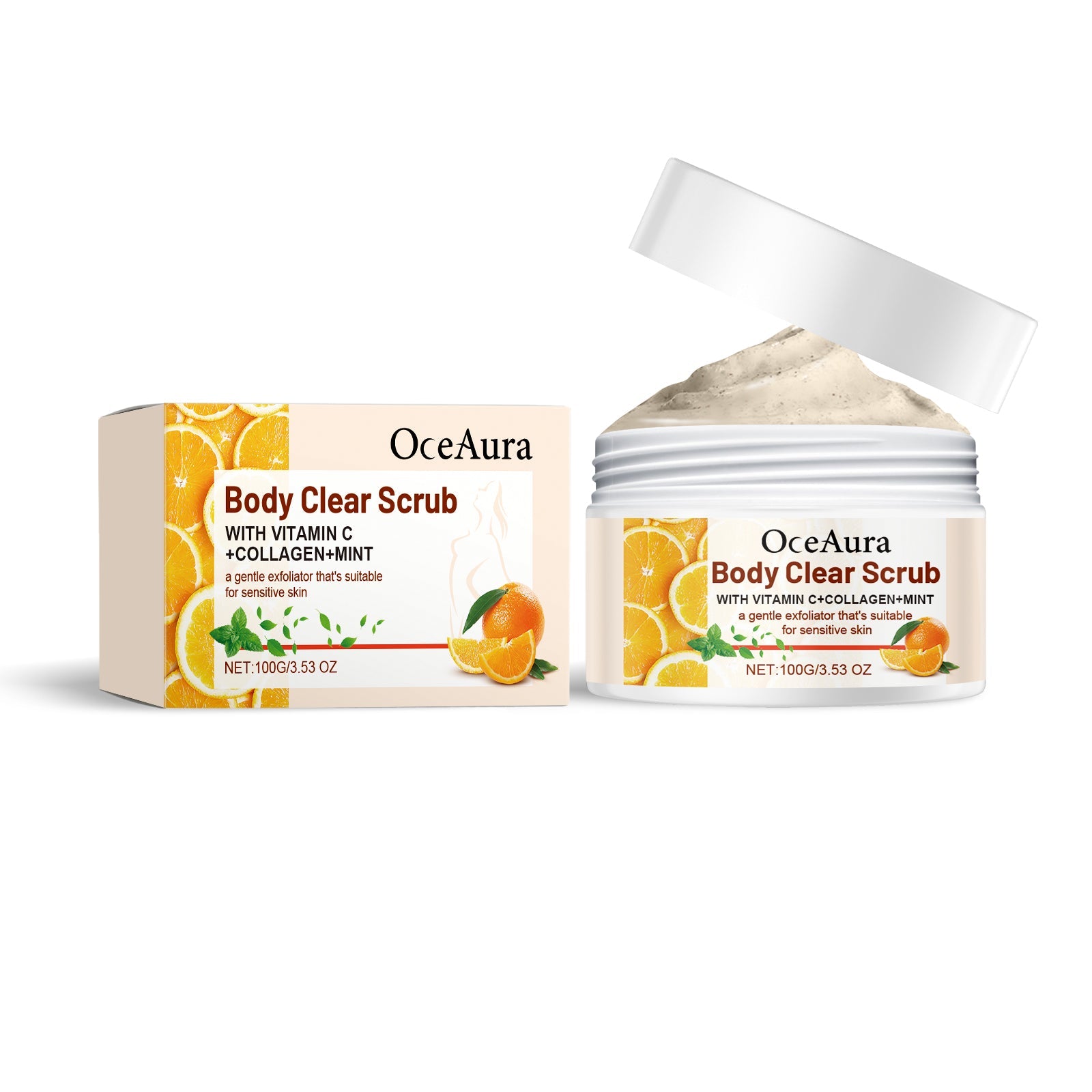 Orange Vitamin C Body Scrub Exfoliating Nourishing Skin Care