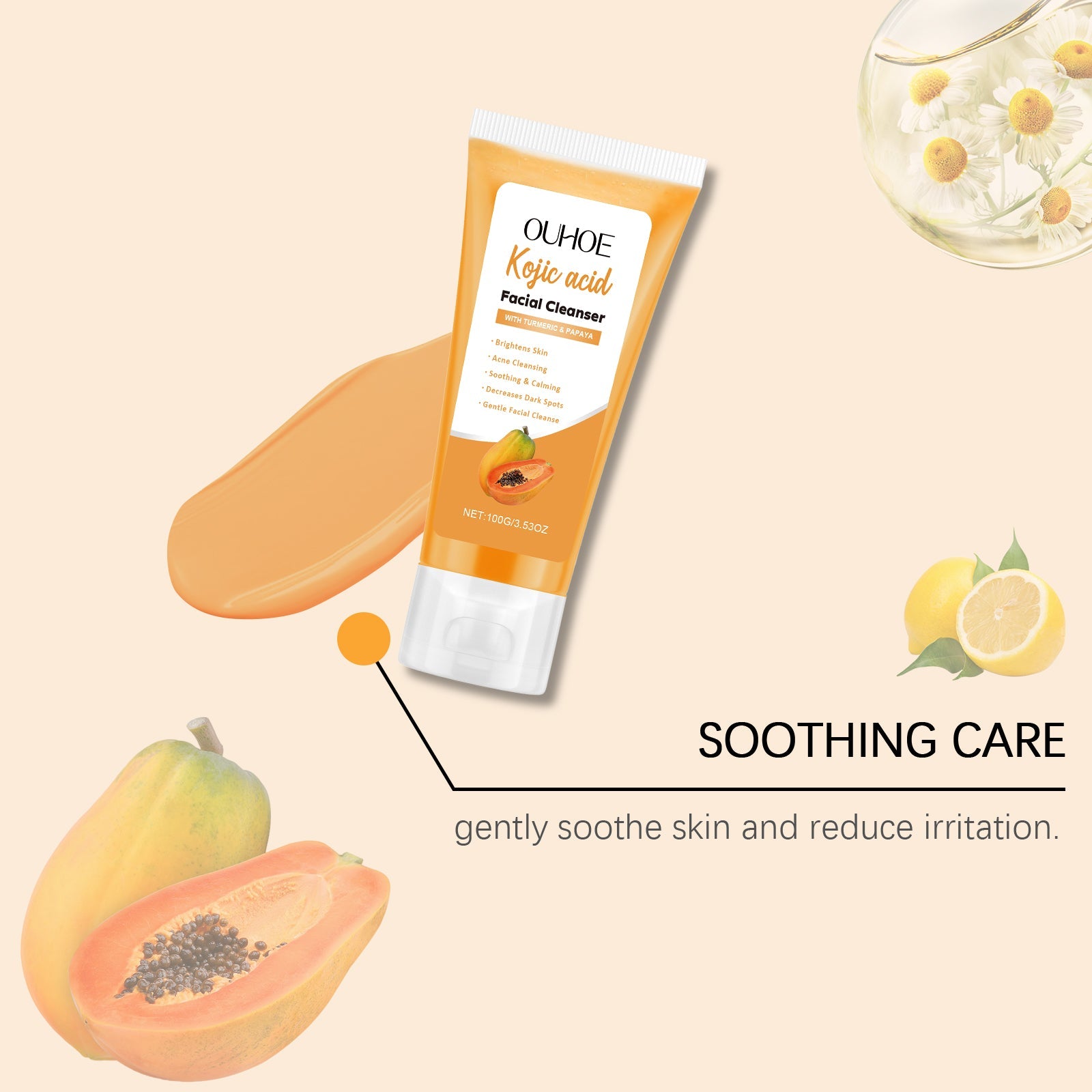 Papaya Facial Cleanser Pore Cleansing Oil Balancing Moisturizer