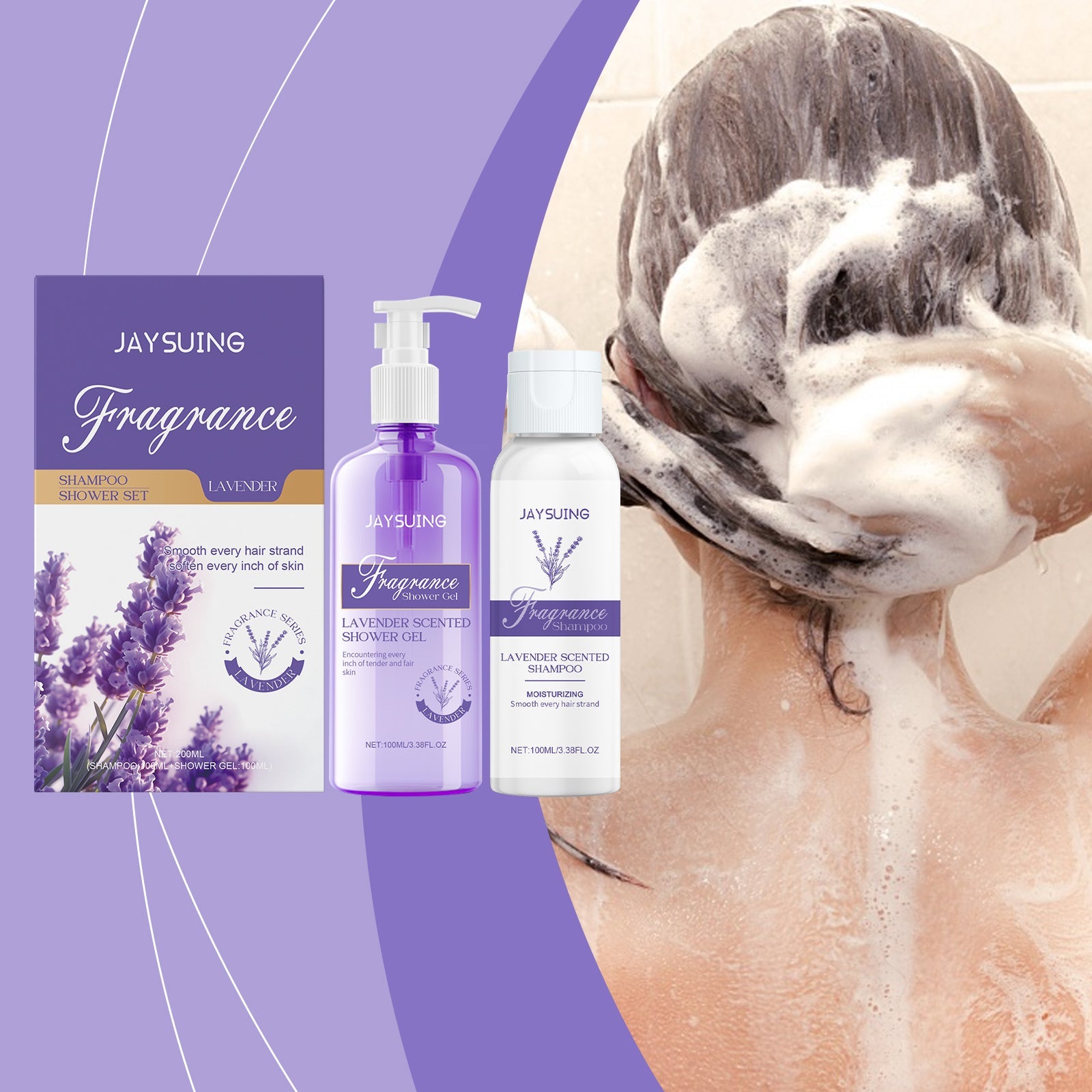 Lavender Shampoo Shower Set Moisturizing Body Scalp Care
