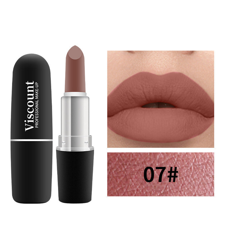 Frosted Bullet Matte White Lipstick 12 Color Moisturizing