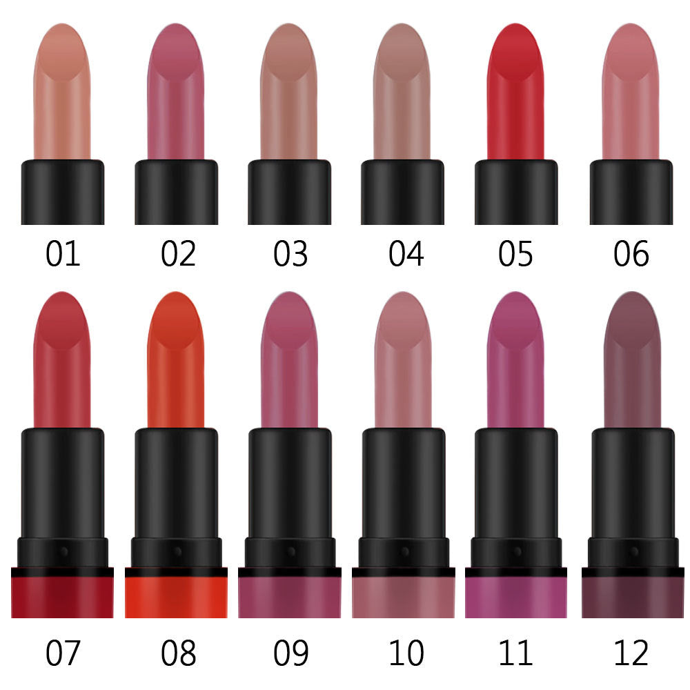 Matte Lipstick Plum Nude Red Long Lasting Color