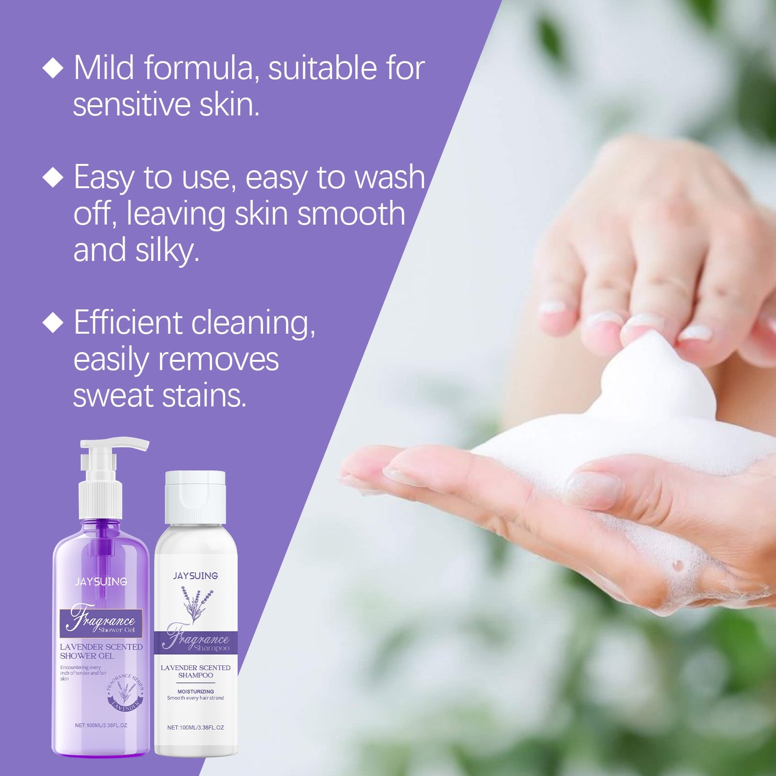 Lavender Shampoo Shower Set Moisturizing Body Scalp Care
